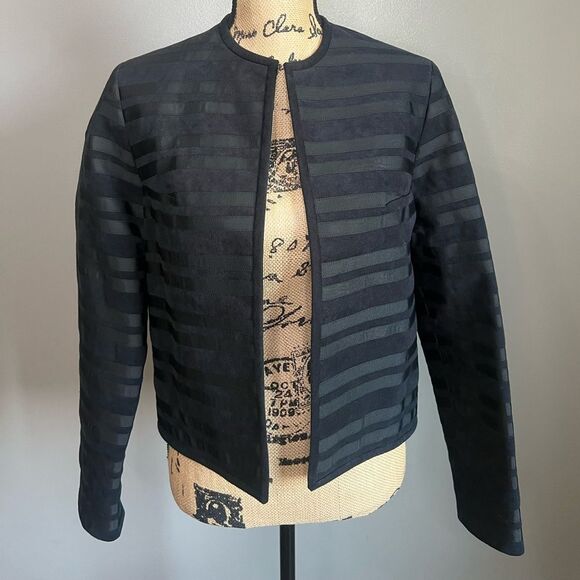 Vintage Gino Rossi for Wilson ultra suede black open blazer career office - Picture 1 of 9